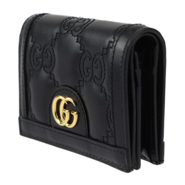 2430053007158 2 Gucci GG Matelasse Card Case Trifold Wallet Black