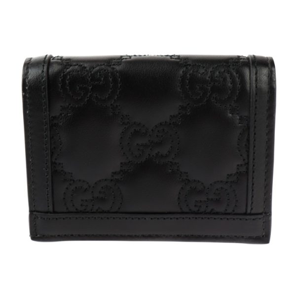 2430053007158 3 Gucci GG Matelasse Card Case Trifold Wallet Black