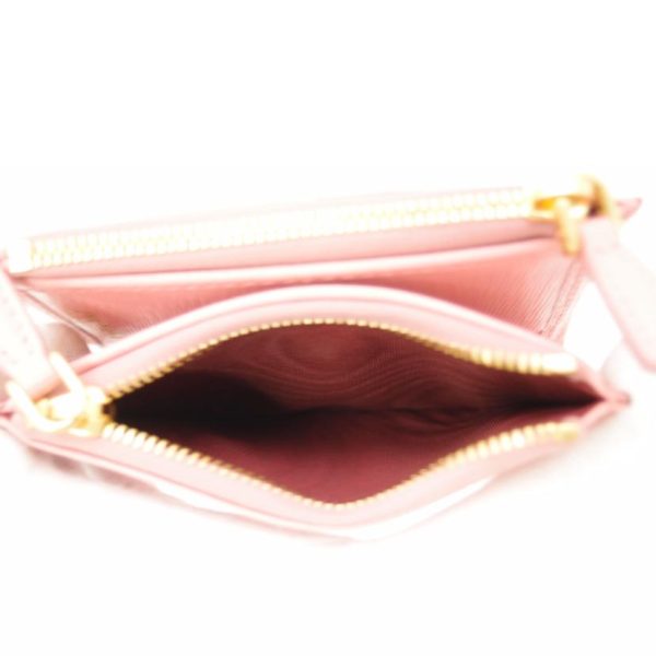 24620 6 PRADA Prada Saffiano Leather Bi Fold Wallet Bag Pink