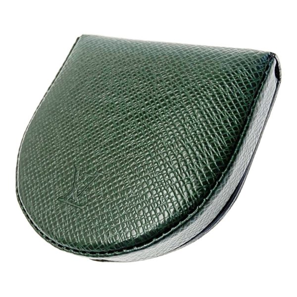 247581 2 LOUIS VUITTON Taiga Portomone Cuvette Coin Case Green