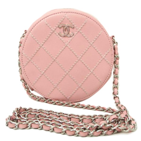 24759 1 Chanel Matelasse Chain Shoulder Pink