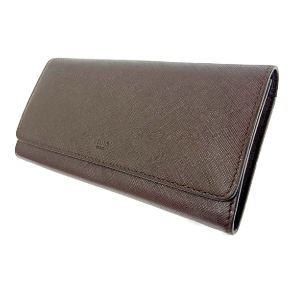 247628 2 Celine Leather Long Wallet Brown