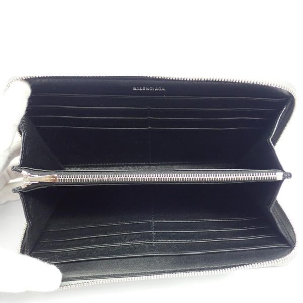 24880 4 Balenciaga Logo Glitter Zipper Bag Black