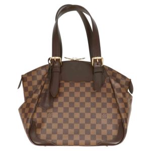 25084 1 Prada Logo Plate Nylon Tote Shoulder Bag Brown