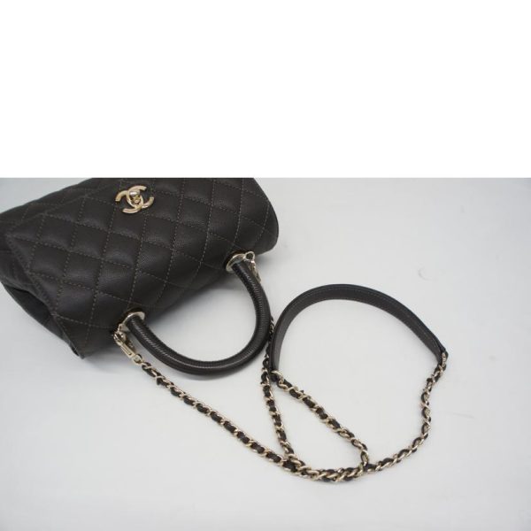 25237 4 Chanel Coco Mark Coco Handle Matelassé 2WAY Bag Caviar Skin