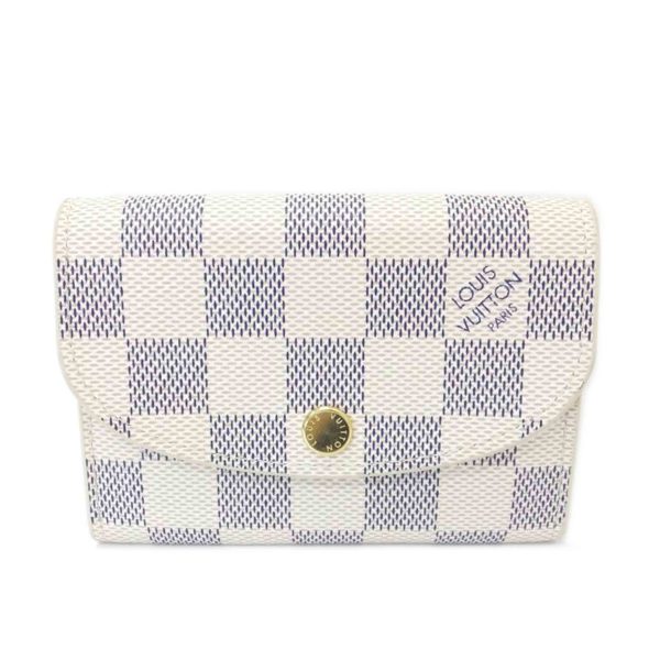 25334 1 Louis Vuitton Portomone Rosali Damier Azur Wallet Rose Ballerine