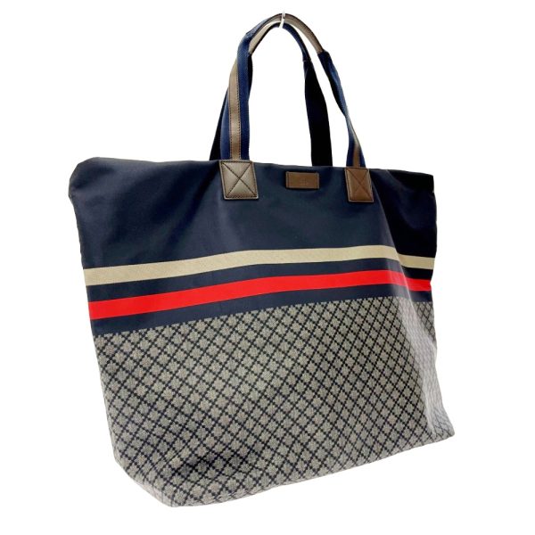 254391 2 Gucci Nylon Tote Bag Navy