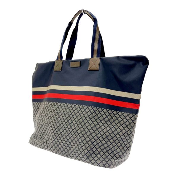 254391 3 Gucci Nylon Tote Bag Navy