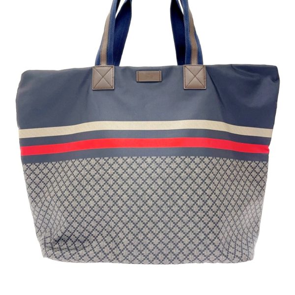 254391 4 Gucci Nylon Tote Bag Navy