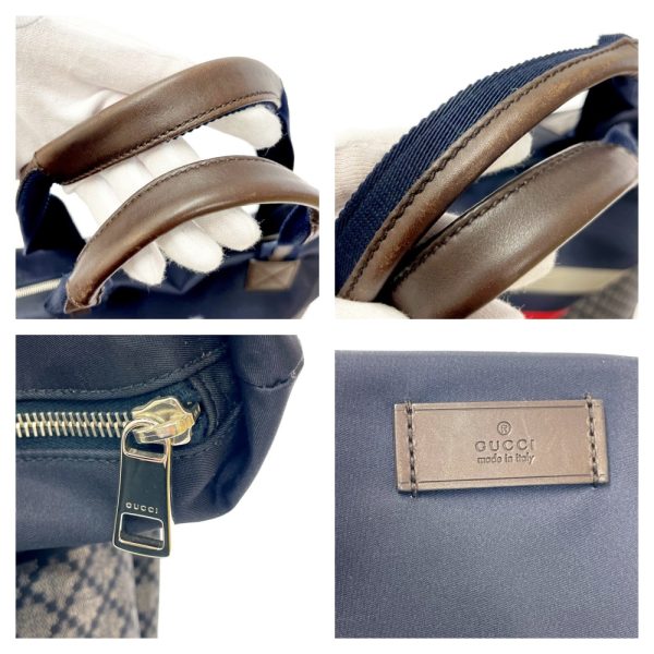 254391 8 Gucci Nylon Tote Bag Navy