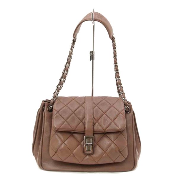 25449 1 Chanel Caviar Skin 255 Chain Shoulder Bag Brown