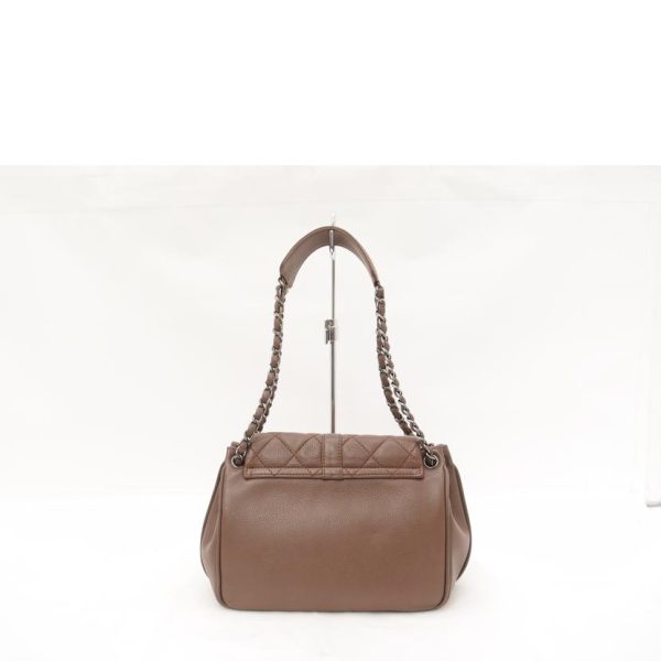 25449 2 Chanel Caviar Skin 255 Chain Shoulder Bag Brown