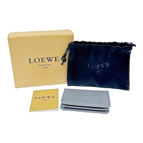 255155 1 Loewe Leather Anagram Coin Case Gray