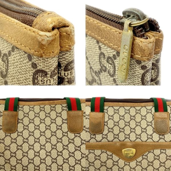 256317 6 Gucci Plus PVC Old Sherry Line Tote Bag Beige