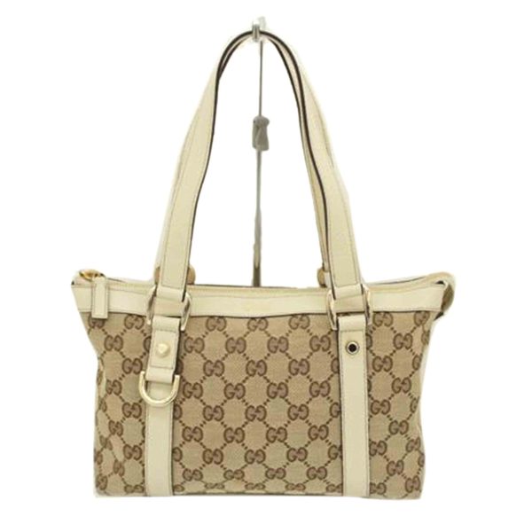 25770 1 GUCCI Abby GG Canvas Mini Tote Handbag