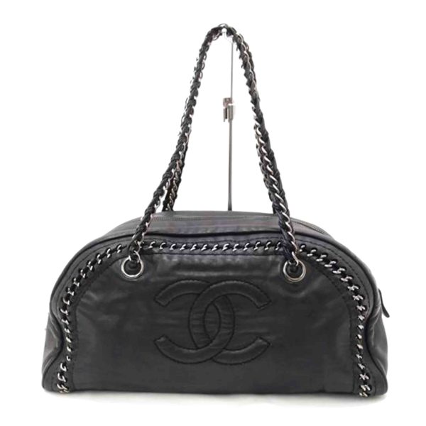 25852 1 Chanel Luxury Chain Boston Bag Black