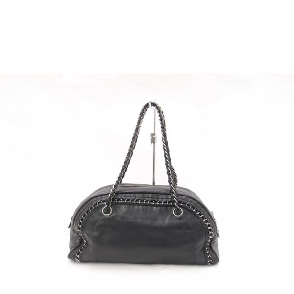 25852 2 Chanel Luxury Chain Boston Bag Black