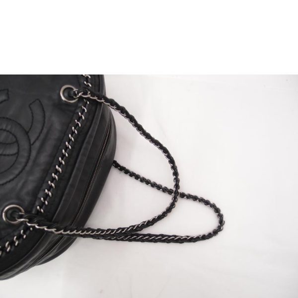 25852 4 Chanel Luxury Chain Boston Bag Black