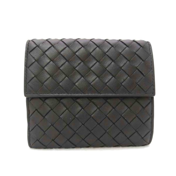 26118 1 Bottega Veneta Intrecciato W Hook Wallet Black