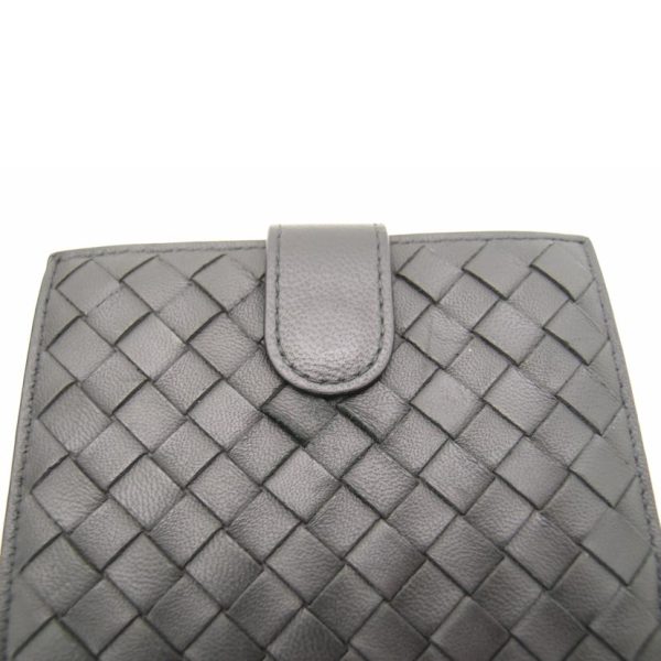 26118 7 Bottega Veneta Intrecciato W Hook Wallet Black