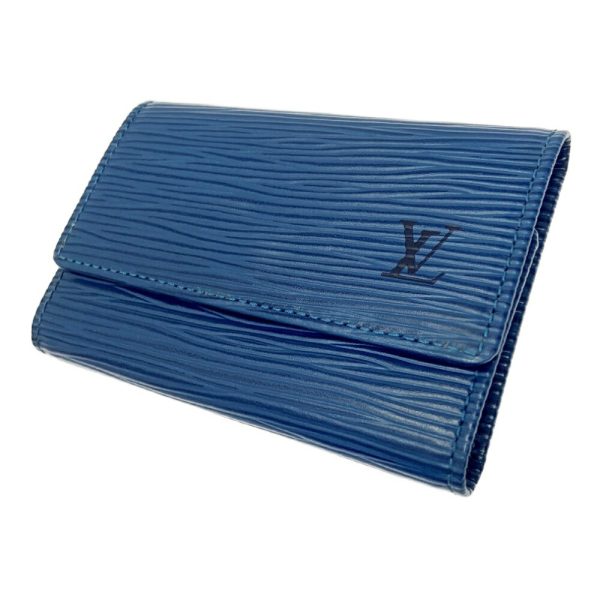 262440 2 LOUIS VUITTON Epileather Multicle Key Case Blue