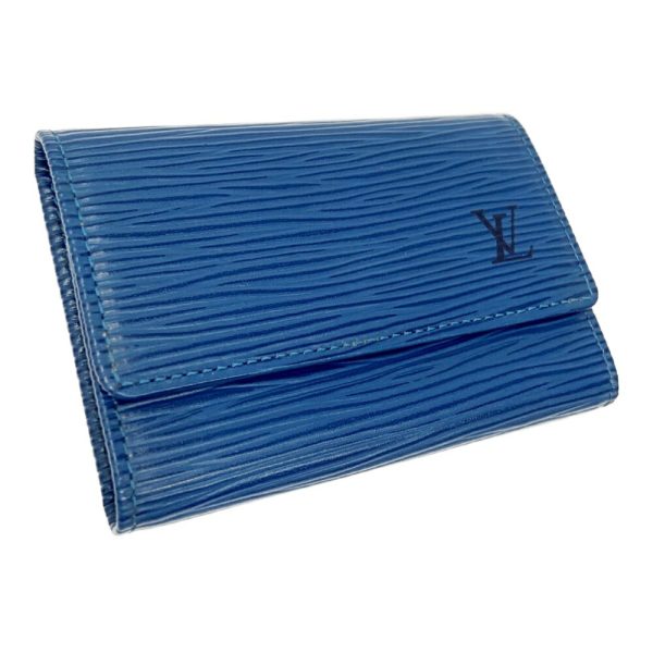 262440 3 LOUIS VUITTON Epileather Multicle Key Case Blue