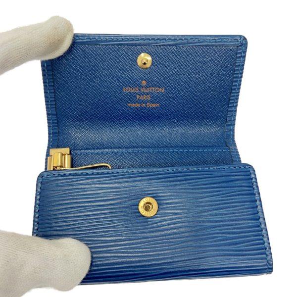 262440 5 LOUIS VUITTON Epileather Multicle Key Case Blue