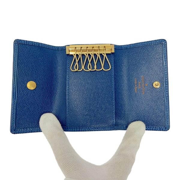 262440 6 LOUIS VUITTON Epileather Multicle Key Case Blue