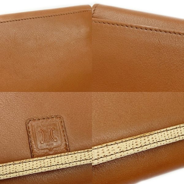 262540 6 Celine Leather Long Wallet Brown