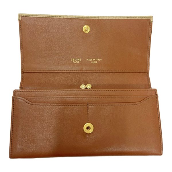 262540 7 Celine Leather Long Wallet Brown