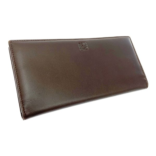 262683 3 Loewe Leather Anagram Long Wallet Brown