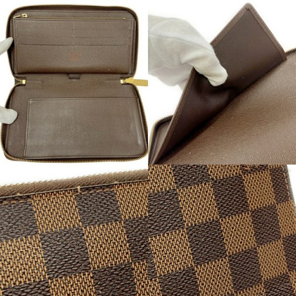 262718 7 LOUIS VUITTON Damier PVC Zippy Organizer Brown Long Wallet