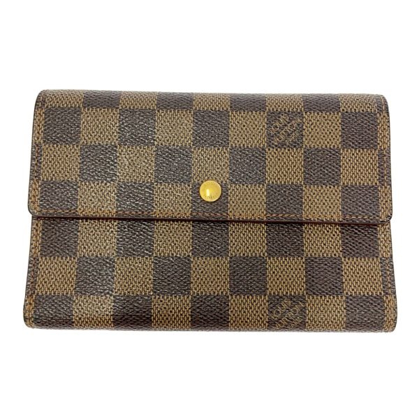 262773 1 LOUIS VUITTON Damier PVC Porte Tresor Etuit Papier Brown Trifold Wallet