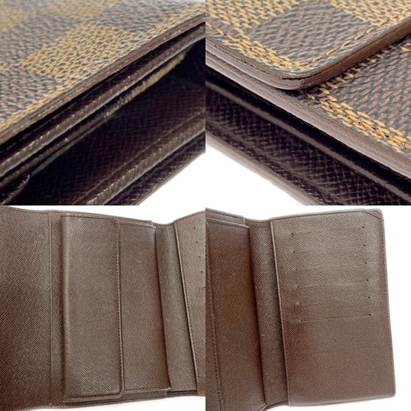 262773 6 LOUIS VUITTON Damier PVC Porte Tresor Etuit Papier Brown Trifold Wallet