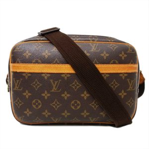 26517 1 Gucci GG Pattern Sherry Line Bag Canvas Brown Green