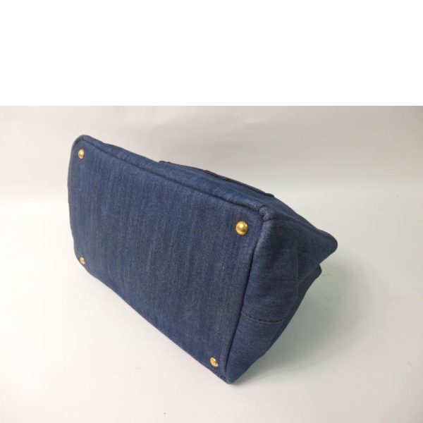 26590 3 PRADA Prada Kanapa 2way Bag Denim Bleu