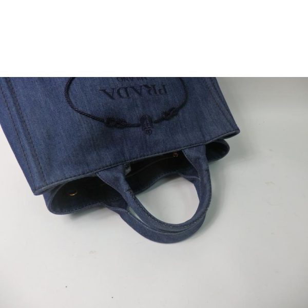 26590 4 PRADA Prada Kanapa 2way Bag Denim Bleu