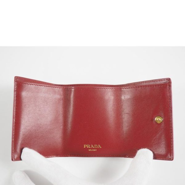 26701 4 Prada 3 Fold Wallet Red