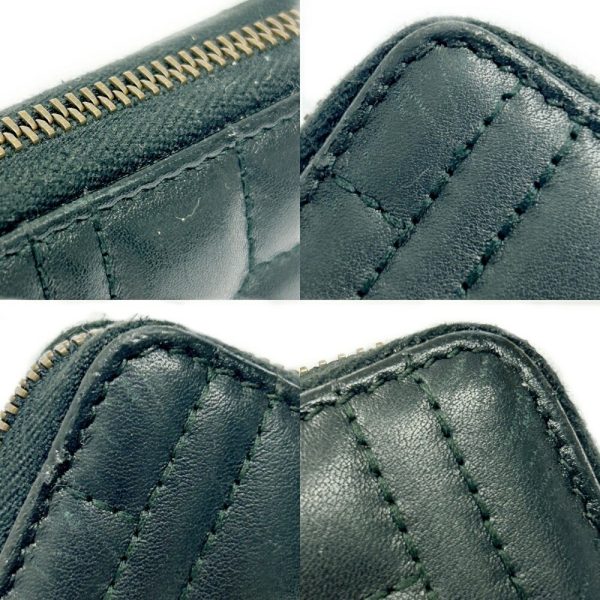 267217 5 Gucci Leather GG Marmont Quilted Pearl Long Wallet Black