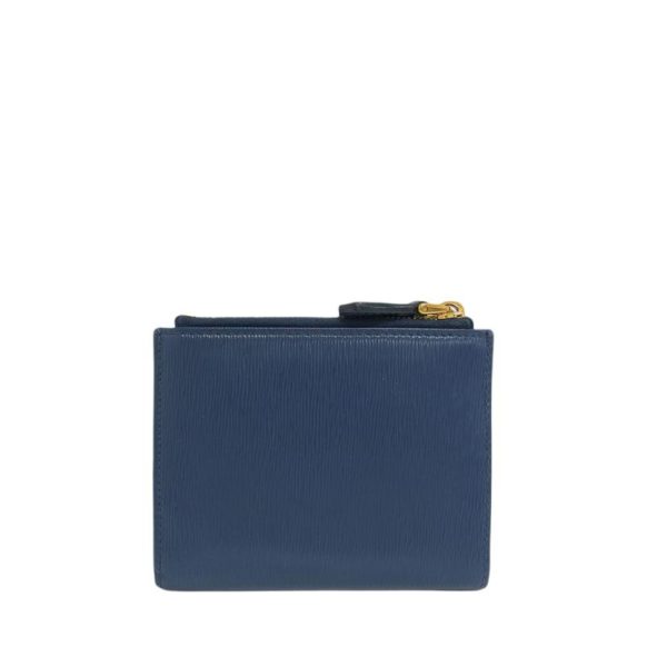 26740 2 Prada Vitello Move W Zip Compact Wallet Blue