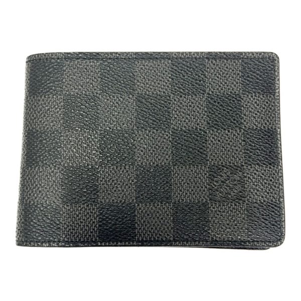 268989 1 LOUIS VUITTON Damier Graphite PVC Portefeuille Wallet Black