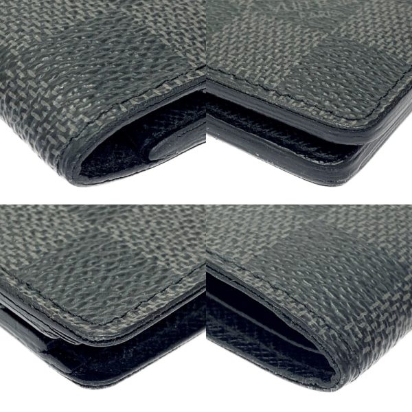 268989 5 LOUIS VUITTON Damier Graphite PVC Portefeuille Wallet Black