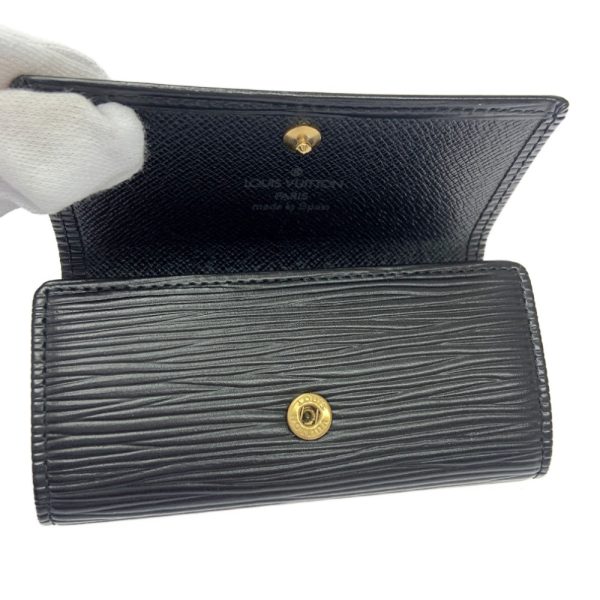 269407 6 LOUIS VUITTON Epileather Multicle Key Case Noir