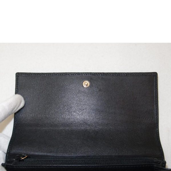 27061 4 Gucci Micro Gucci Shima Ribbon Bifold Long Wallet Black