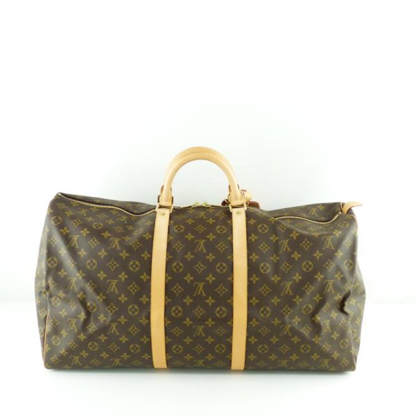 27290 2 Louis Vuitton Keepall 60 Duffel Bag Monogram Brown