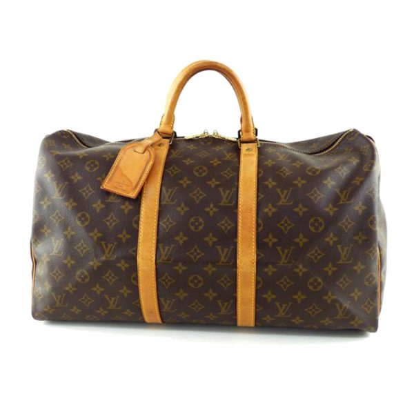 27313 1 Louis Vuitton Keepall 50 Duffel Bag Monogram Brown