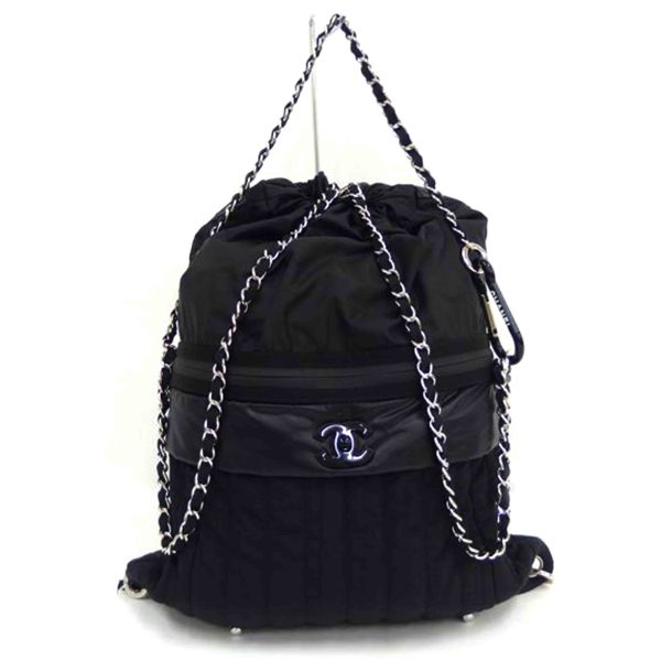 27884 1 Chanel Nylon Backpack Bag Black