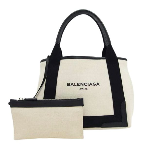 27994 1 Balenciaga Navy Cabas S Tote Bag Black