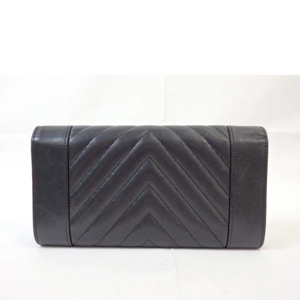 28010 2 CHANEL Mademoiselle V Stitch Leather Long Wallet