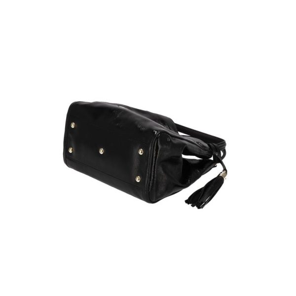 28014 2 Gucci Soho Enamel Handbag Black